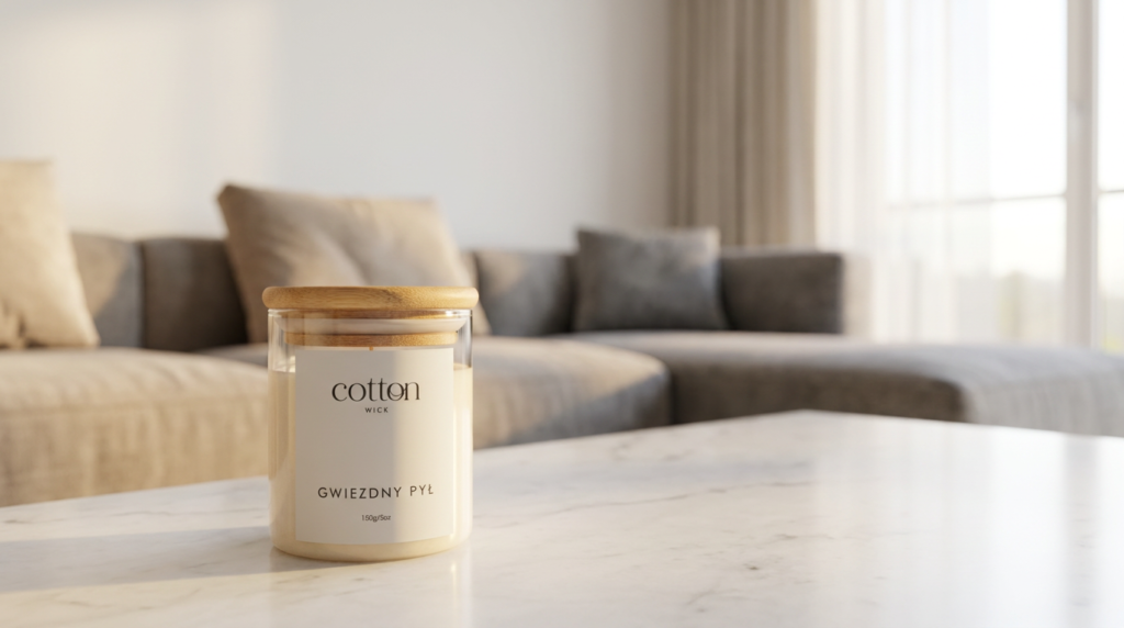 świeca sojowa gwiezdny pył cotton wick